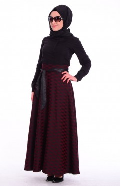 Sefamerve, Tesettür Etek 2417-01 Bordo
