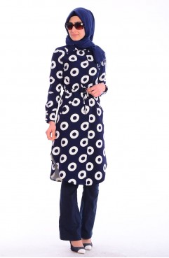 Sefamerve, Tesettür Tunik 8015-01 Lacivert