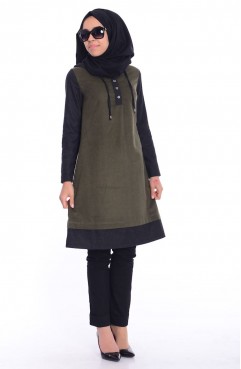 Sefamerve, Tesettür Tunik 6204-02 Yeşil