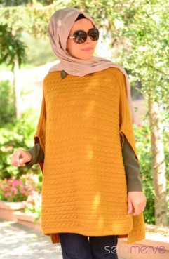 Sefamerve, Tesettür Triko Panço 7013-01 Hardal
