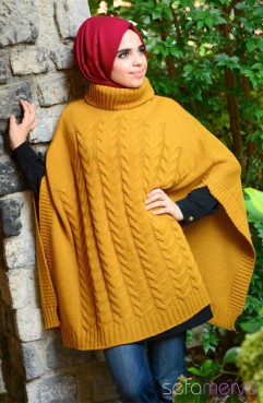 Sefamerve, Tesettür Triko Panço 7016-03 Hardal