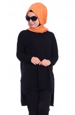 Sefamerve, Triko Tunik 3560-08 Siyah