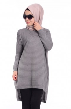 Sefamerve, Triko Tunik 3560-10 Gri