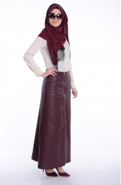 Sefamerve, Tesettür Etek 2419-02 Bordo