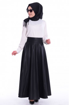 Sefamerve, Tesettür Etek 2418-01 Siyah