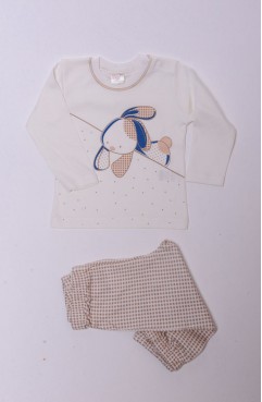 Sefamerve, Bebe Pijama Takımı 1153-01 Ekru-Kahverengi