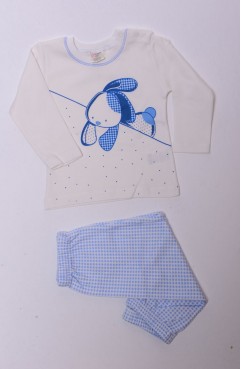 Sefamerve, Bebe Pijama Takımı 1153-02 Ekru-Mavi