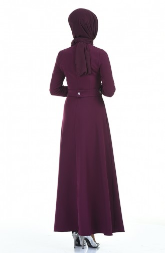 Plum Hijab Dress 9611-01