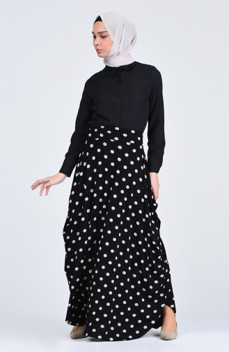 Polka Dot Skirt 0763-01 Black 0763-01