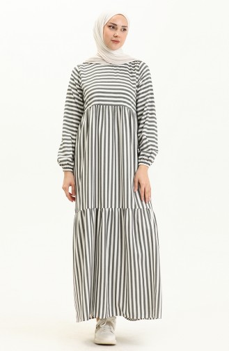 Robe à Rayures 24Y8870B-02 Noir 24Y8870B-02