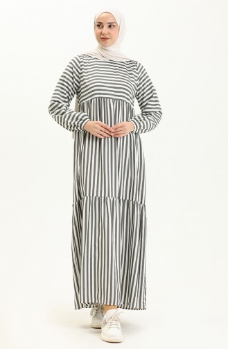 Robe à Rayures 24Y8870B-02 Noir 24Y8870B-02