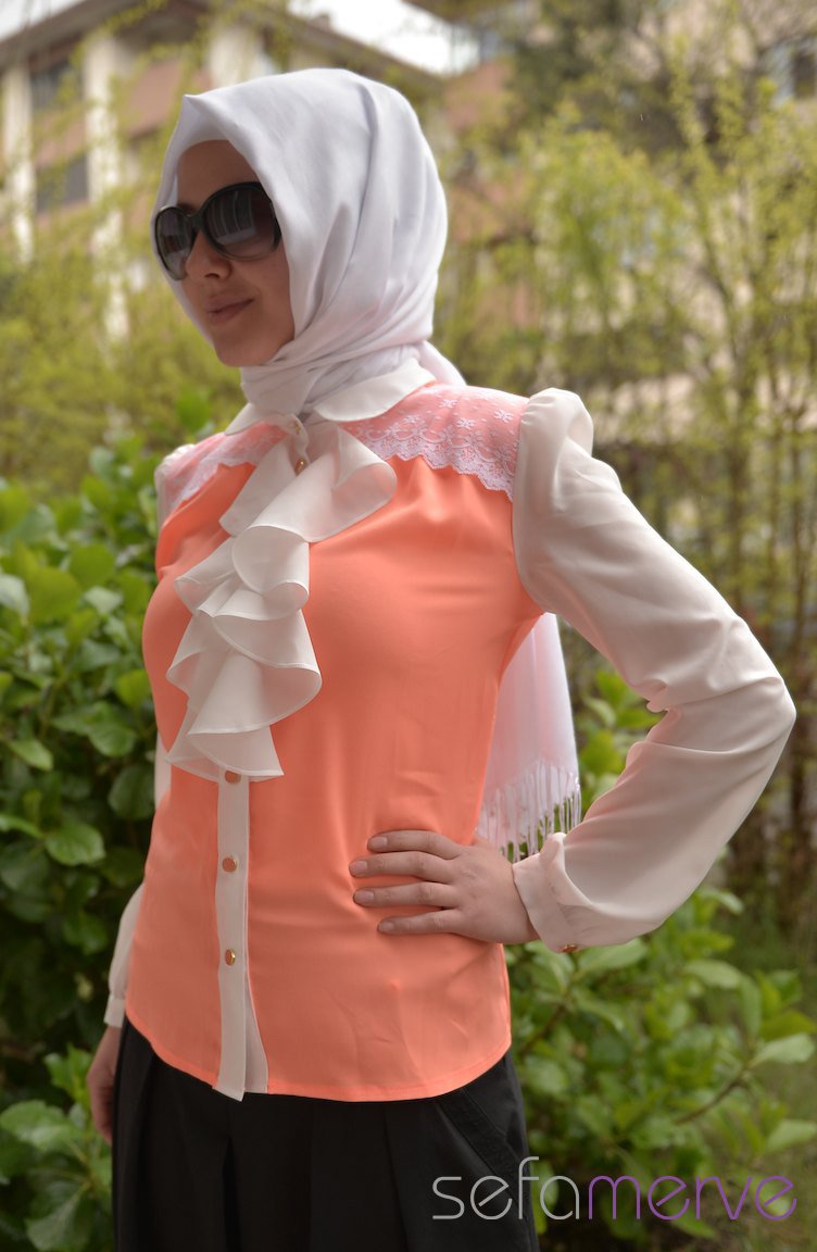 Sefamerve Kombin Bluz GLY 1021-01 Turuncu