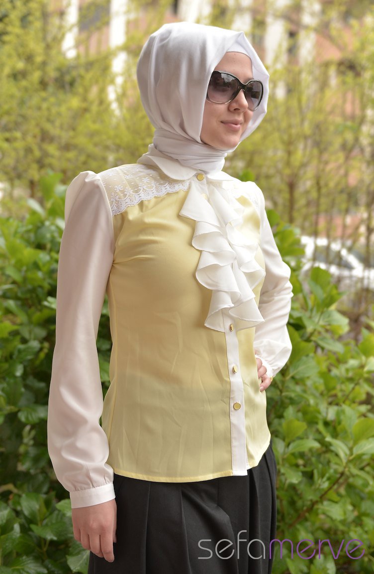 Sefamerve Kombin Bluz GLY 1021-02 Sarı
