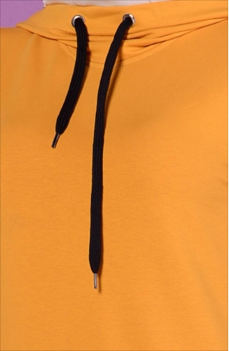 Kapüşonlu Spor Elbise 1058-12 Açık Hardal