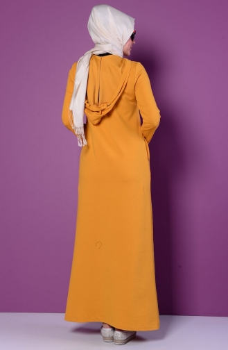 Light Mustard Hijab Dress 1058-12