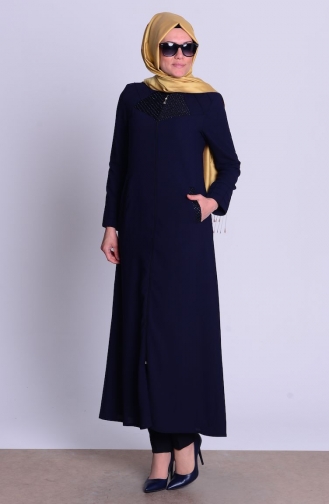 Abaya mit Glitzer 0458-02 Dunkelblau 0458-02