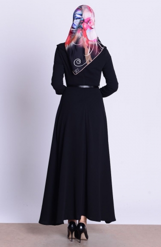Schwarz Hijab Kleider 7077-05