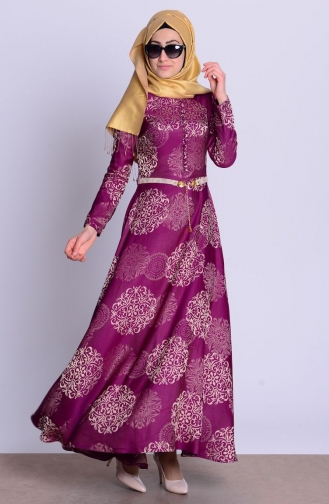 Plum Hijab Dress 5104-01