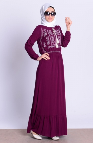 Şile Bezi Elbise 4541-04 Mürdüm