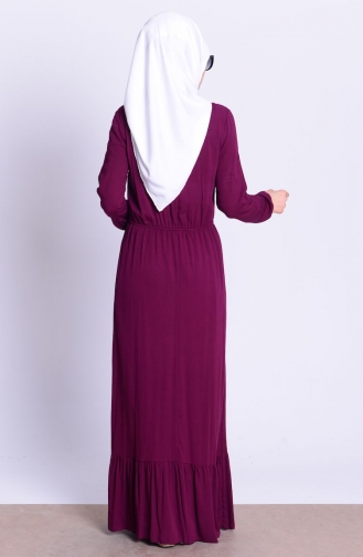 Şile Bezi Elbise 4541-04 Mürdüm