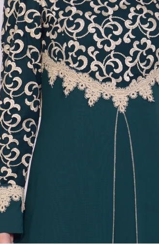 Smaragdgrün Hijab-Abendkleider 4061-07
