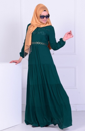 فستان أخضر حشيشي 0392A-04