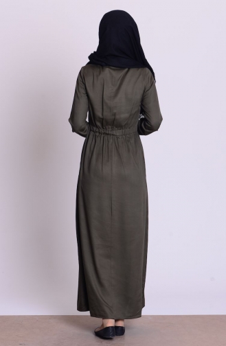 Dark Khaki Hijab Dress 2107-03