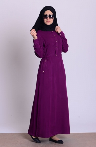 Plum Hijab Dress 2107-06