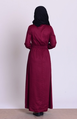 Claret Red Hijab Dress 2107-07