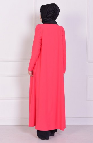 BENGISU Long Viscose Cardigan 4028-12 Coral 4028-12