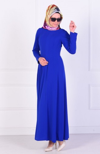 Saxe Hijab Evening Dress 4202-04