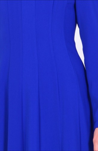 Saks-Blau Hijab-Abendkleider 4202-04