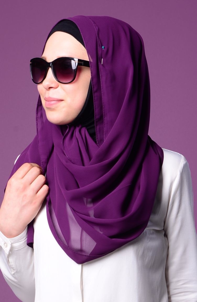 Purple chiffon scarf discount