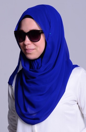 Chiffon Shawl Hijab Bonnet -19 Saks Black 19