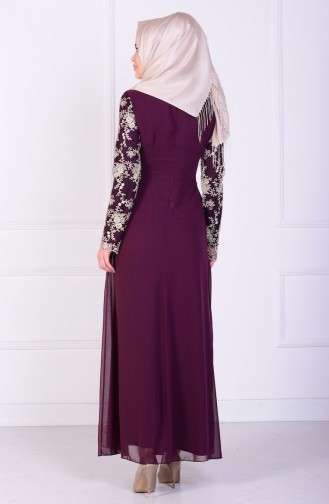 Abendkleid mit Spitzen 52488-05 Zwetschge 52488-05