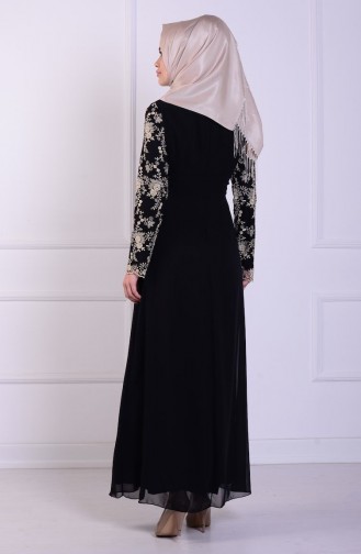 Black Hijab Evening Dress 52488-06