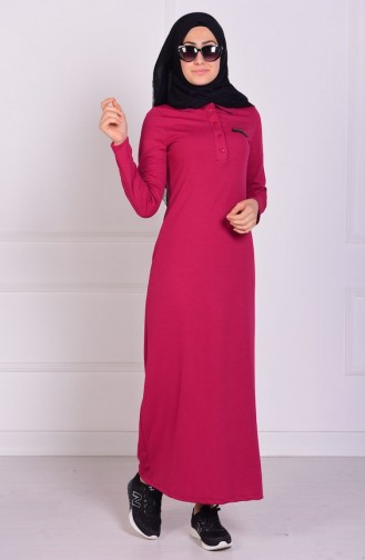 فستان رياضي طويل 3285-07 لون فوشي 3285-07