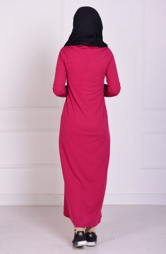 فستان رياضي طويل 3285-07 لون فوشي 3285-07