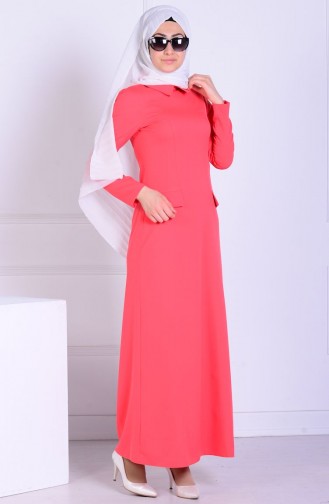 Orange Hijab Dress 7079-03