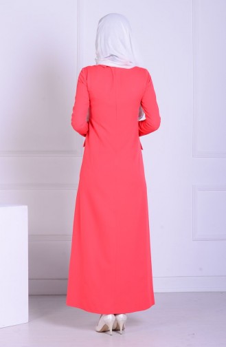 Orange Hijab Dress 7079-03