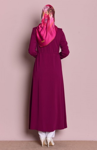 SUKRAN Zippered Abaya 35709-03 Plum 35709-03