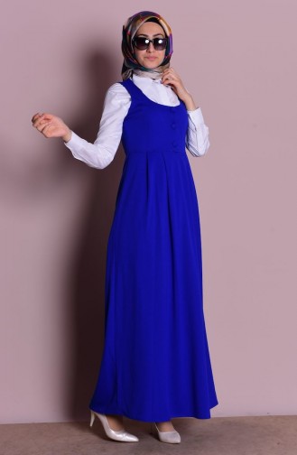 Saks-Blau Hijab Kleider 2115-04