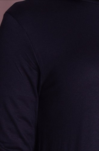 100CM Uzun Kollu Basic Tunik 4566-01 Siyah