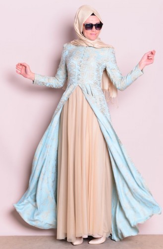Minzengrün Hijab Kleider 6065-02