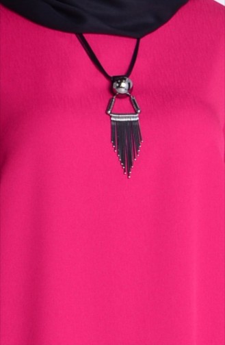 Robe Crêpe avec Collier 4182-06 Fushia 4182-06