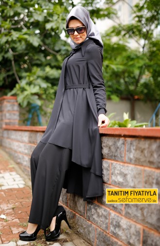 Tunik Pantolon İkili Takım 35700-02 Siyah