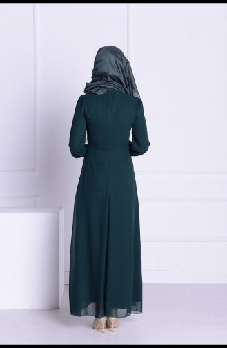 Grün Hijab Kleider 52489-01