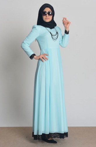 Mint Green Hijab Dress 2540-06