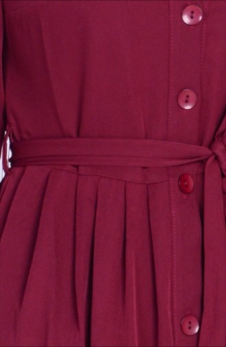 Claret Red Hijab Dress 1808-01