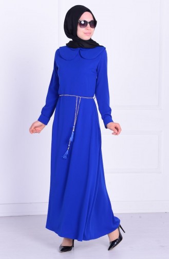 Saks-Blau Hijab Kleider 5050-02